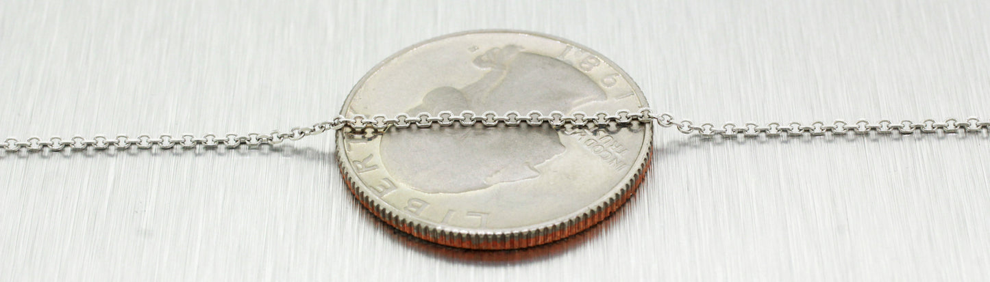 Antique Art Deco 0.45ctw Diamond Filigree Bar Pendant - 14k White Gold Necklace