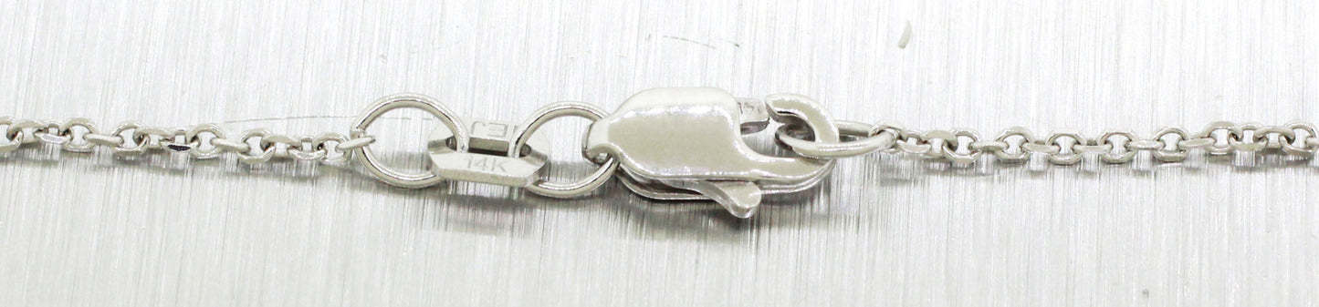 Antique Art Deco 0.45ctw Diamond Filigree Bar Pendant - 14k White Gold Necklace