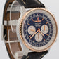 Breitling Navitimer UB0127 Black Stainless Steel 18K Rose Gold Leather 46mm Box