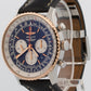 Breitling Navitimer UB0127 Black Stainless Steel 18K Rose Gold Leather 46mm Box