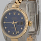 1989 PAPERS Rolex DateJust 36mm FACTORY BLUE DIAMOND Steel JUBILEE 18K 16233 BOX