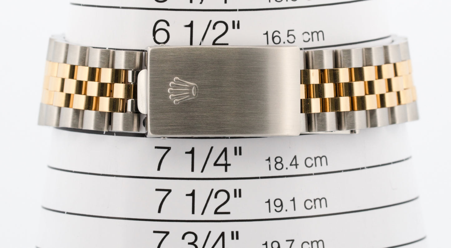 1989 PAPERS Rolex DateJust 36mm FACTORY BLUE DIAMOND Steel JUBILEE 18K 16233 BOX