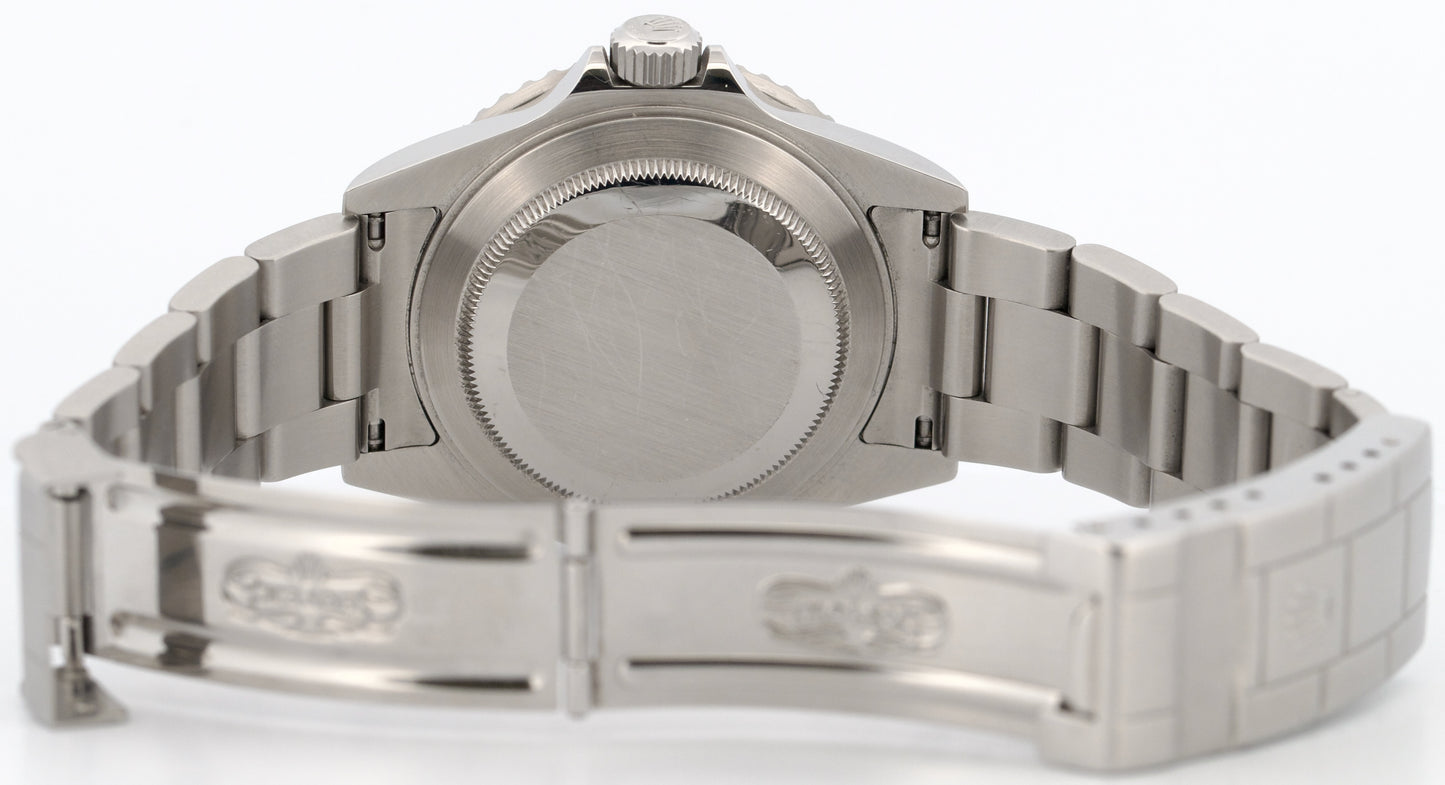 Rolex Submariner Date Black REHAUT Stainless Steel 40mm NO-HOLES Watch 16610