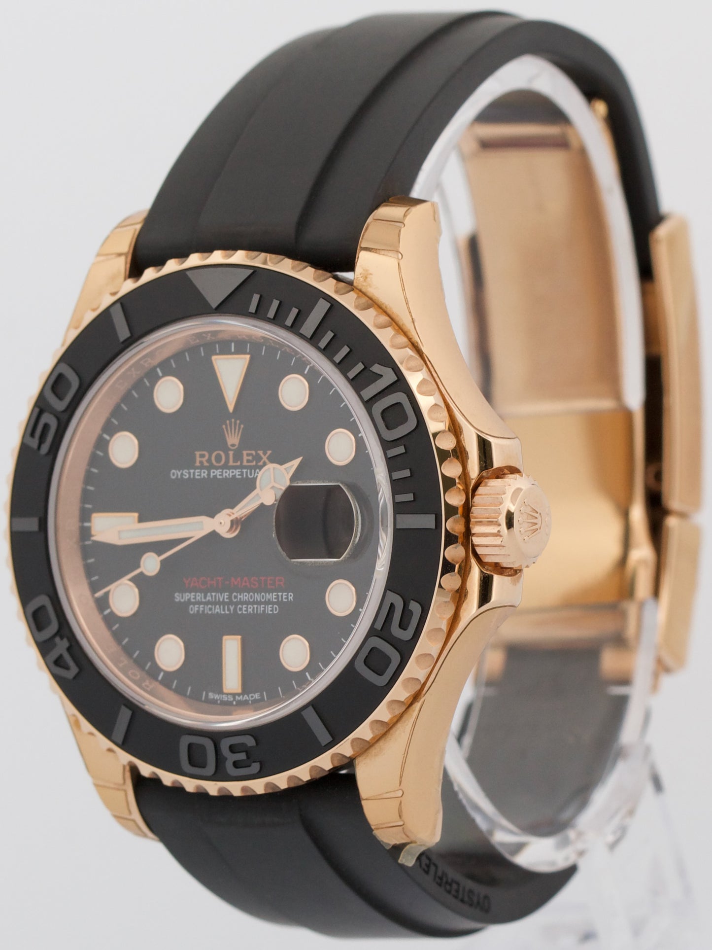 NEW STICKERED 2018 PAPERS Rolex Yacht-Master 18K Oysterflex NOS 40mm 116655 BOX