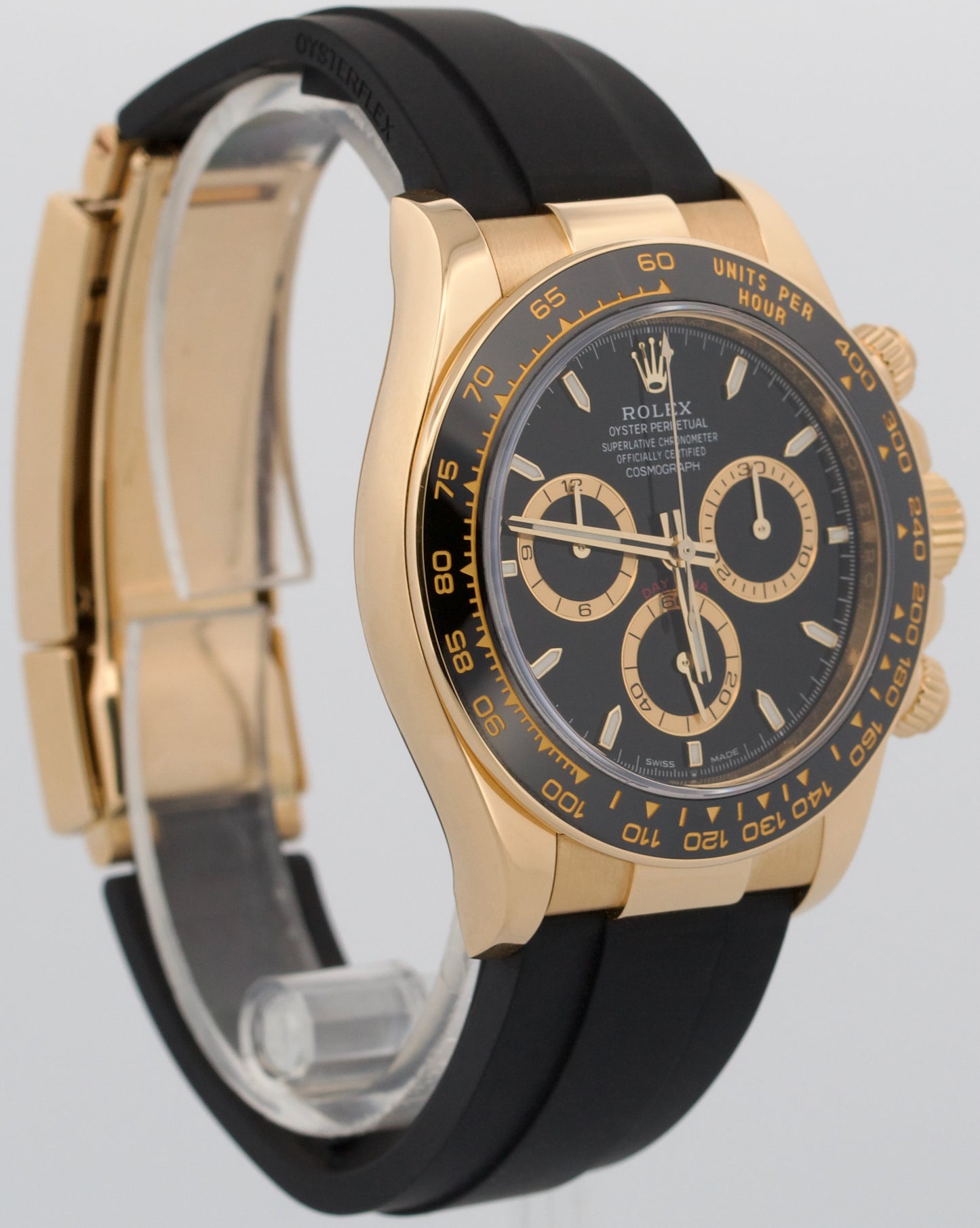 2024 PAPERS Rolex Daytona BLACK 18K Yellow Gold Oysterflex Rubber 126518 LN BOX