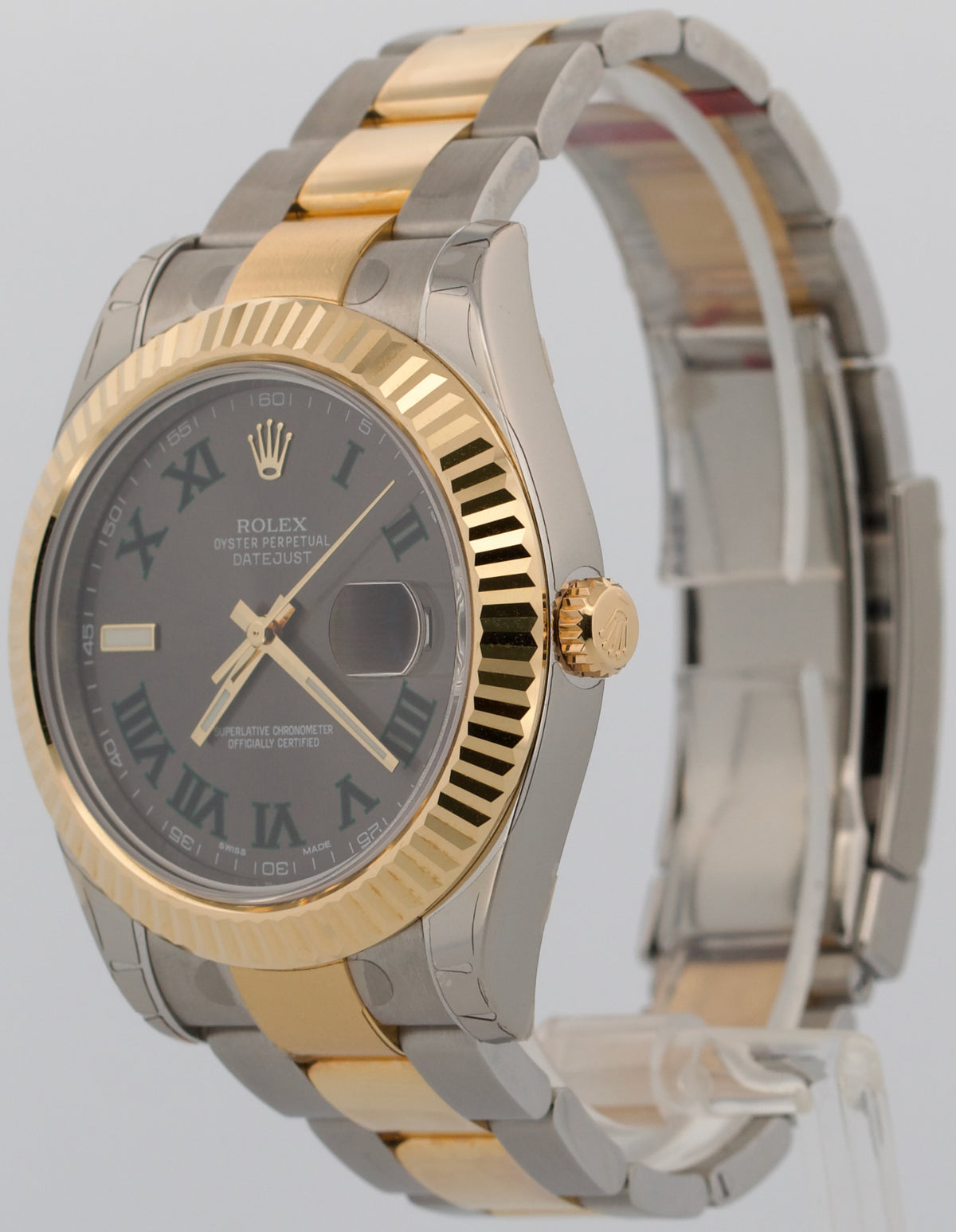 NOS Stickered Rolex DateJust II 116333 Wimbledon 18K Oyster 41mm 116333 Box