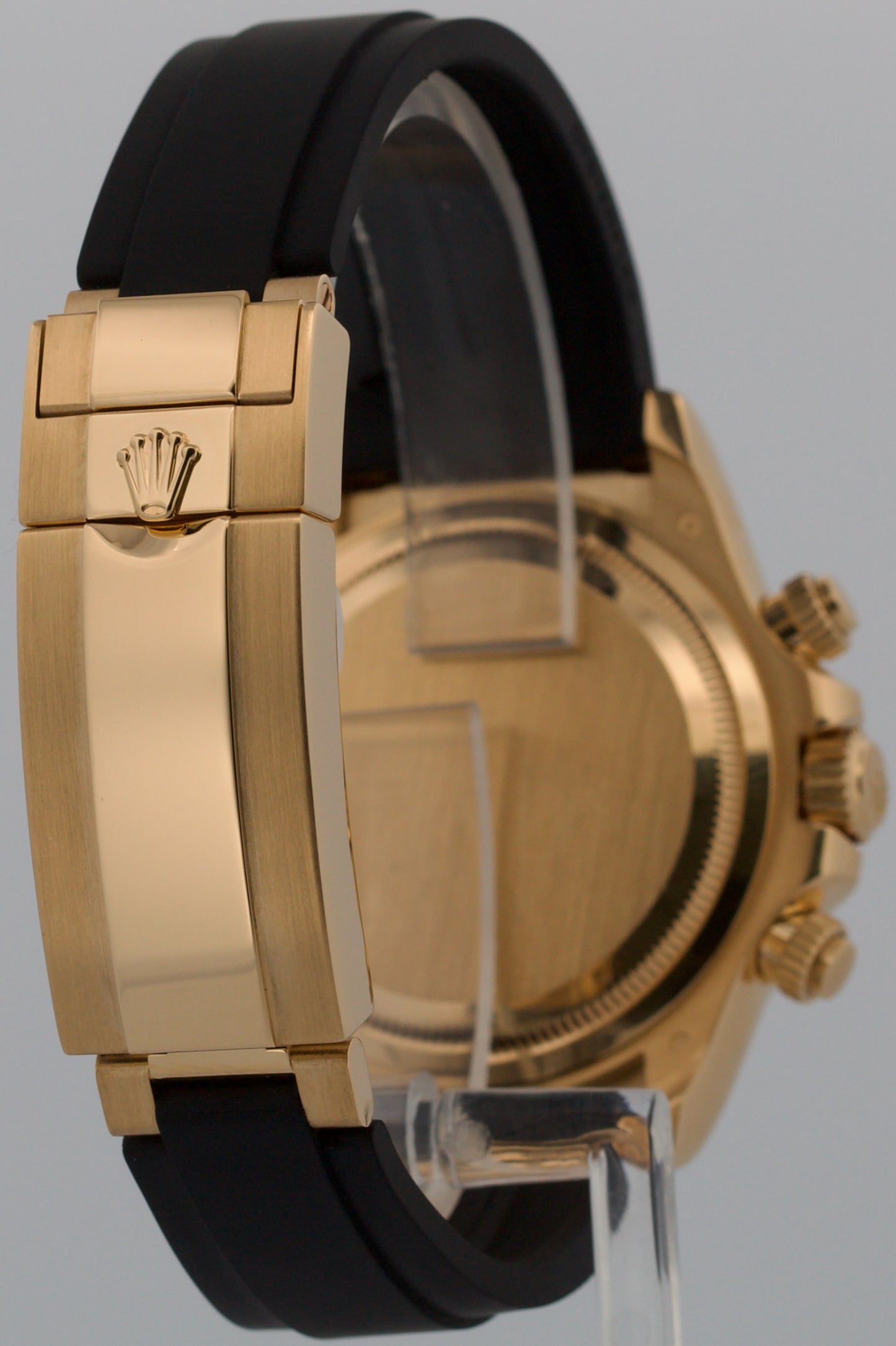 2024 PAPERS Rolex Daytona BLACK 18K Yellow Gold Oysterflex Rubber 126518 LN BOX