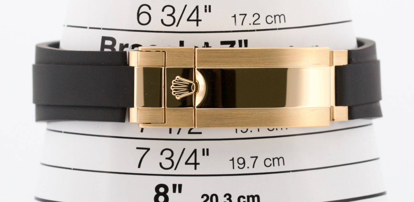2024 PAPERS Rolex Daytona BLACK 18K Yellow Gold Oysterflex Rubber 126518 LN BOX