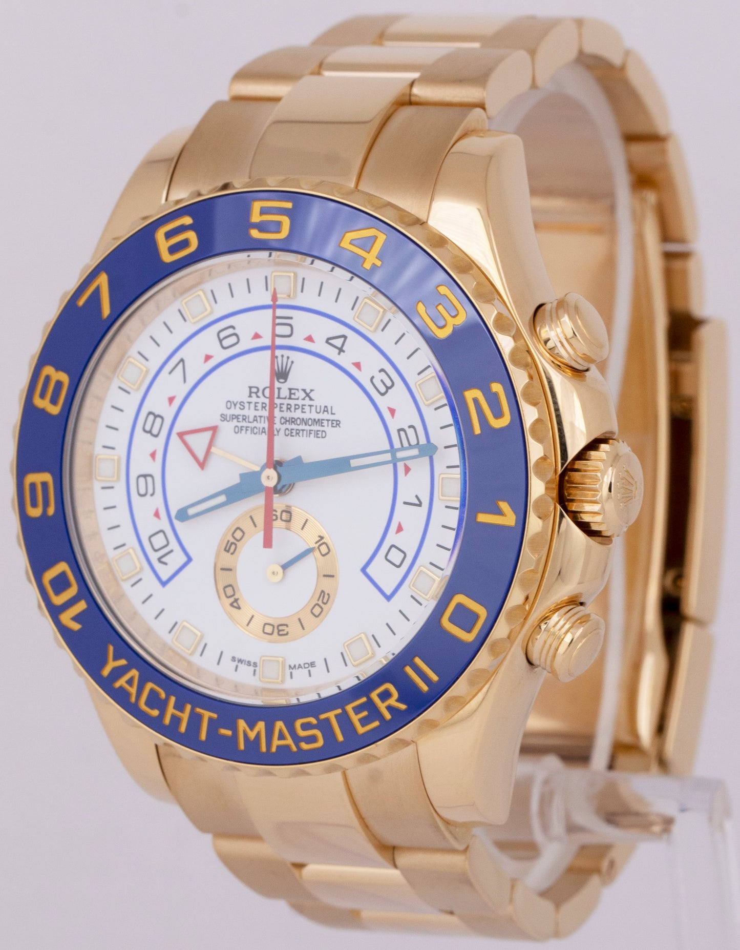 MINT 2016 PAPERS Rolex Yacht-Master II 18K Yellow Gold 44mm Watch 116688 BOX