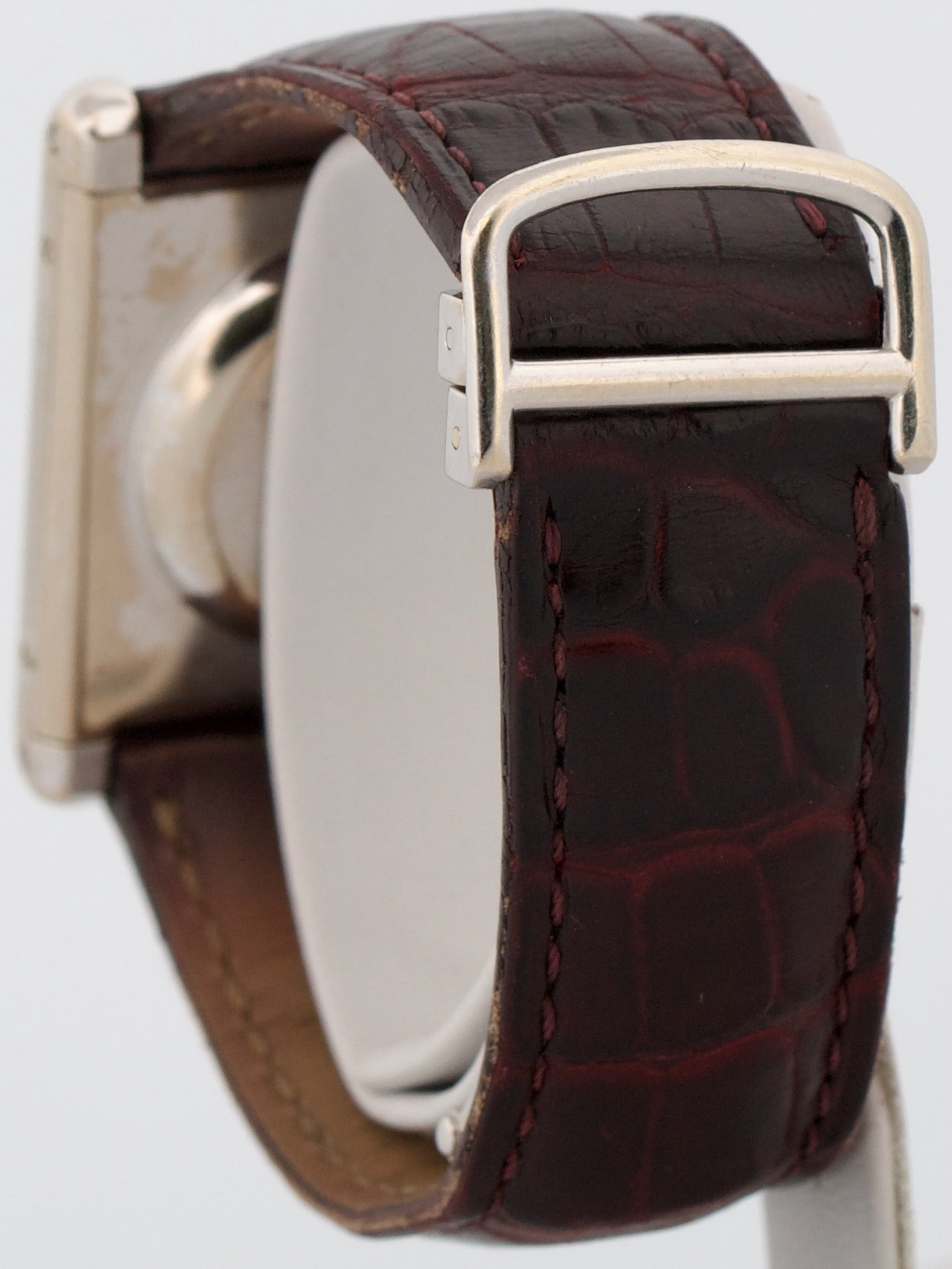 2026 SERVICE Cartier Tank Louis 28mm x 35mm 18K White Gold Leather Watch 17002