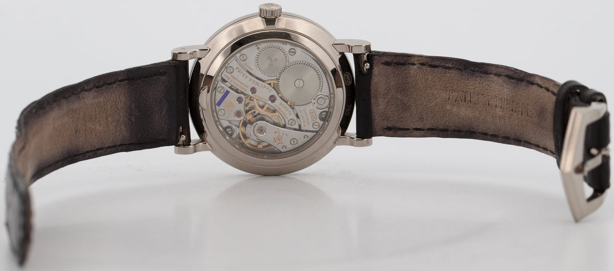 Patek Philippe Calatrava 5119G Hobnail 18K White Gold Roman Leather 36mm Watch