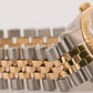 Rolex Oyster Perpetual Date CHAMPAGNE 14K Gold Engine-Turned JUBILEE 34mm 15053