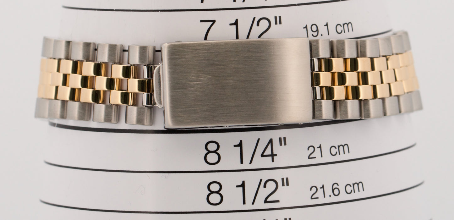 Rolex Oyster Perpetual Date CHAMPAGNE 14K Gold Engine-Turned JUBILEE 34mm 15053