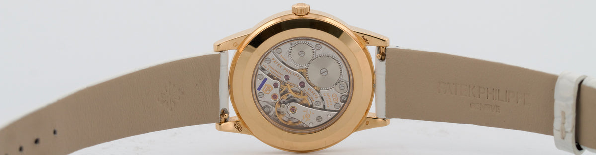 Ladies Patek Philippe Calatrava 7122/200R White Diamond 18K Rose Gold 33mm Watch