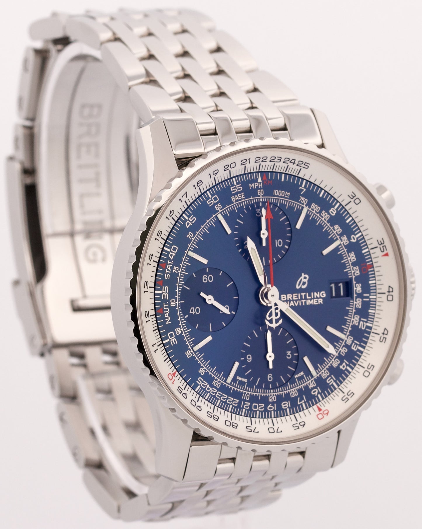 2020 PAPERS Breitling Navitimer Heritage 41 BLUE Stainless Steel 41mm A13324 BOX