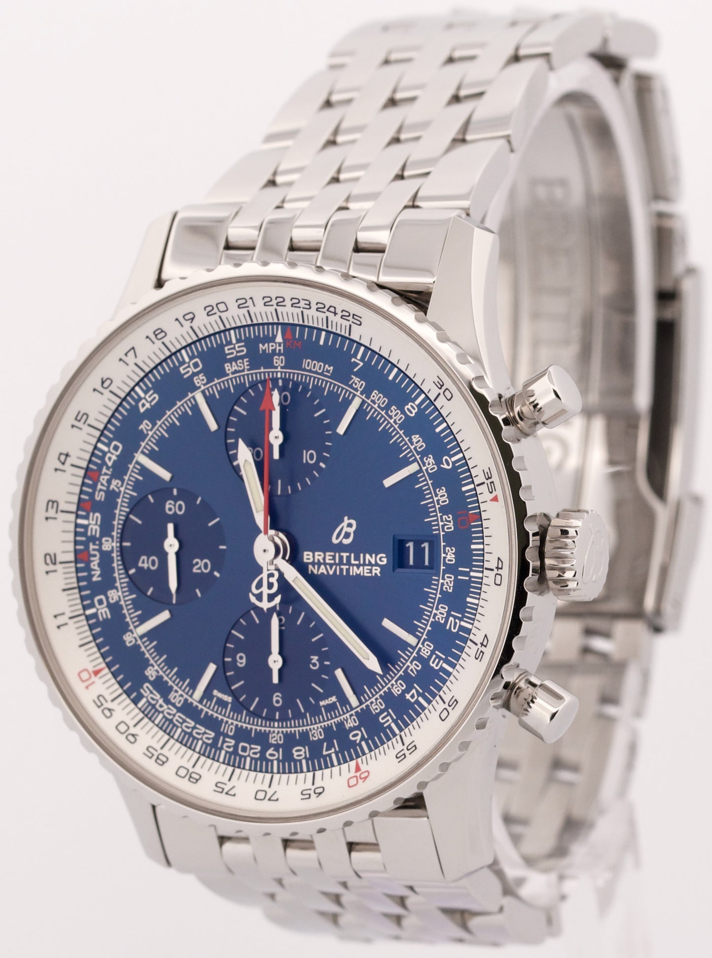 2020 PAPERS Breitling Navitimer Heritage 41 BLUE Stainless Steel 41mm A13324 BOX