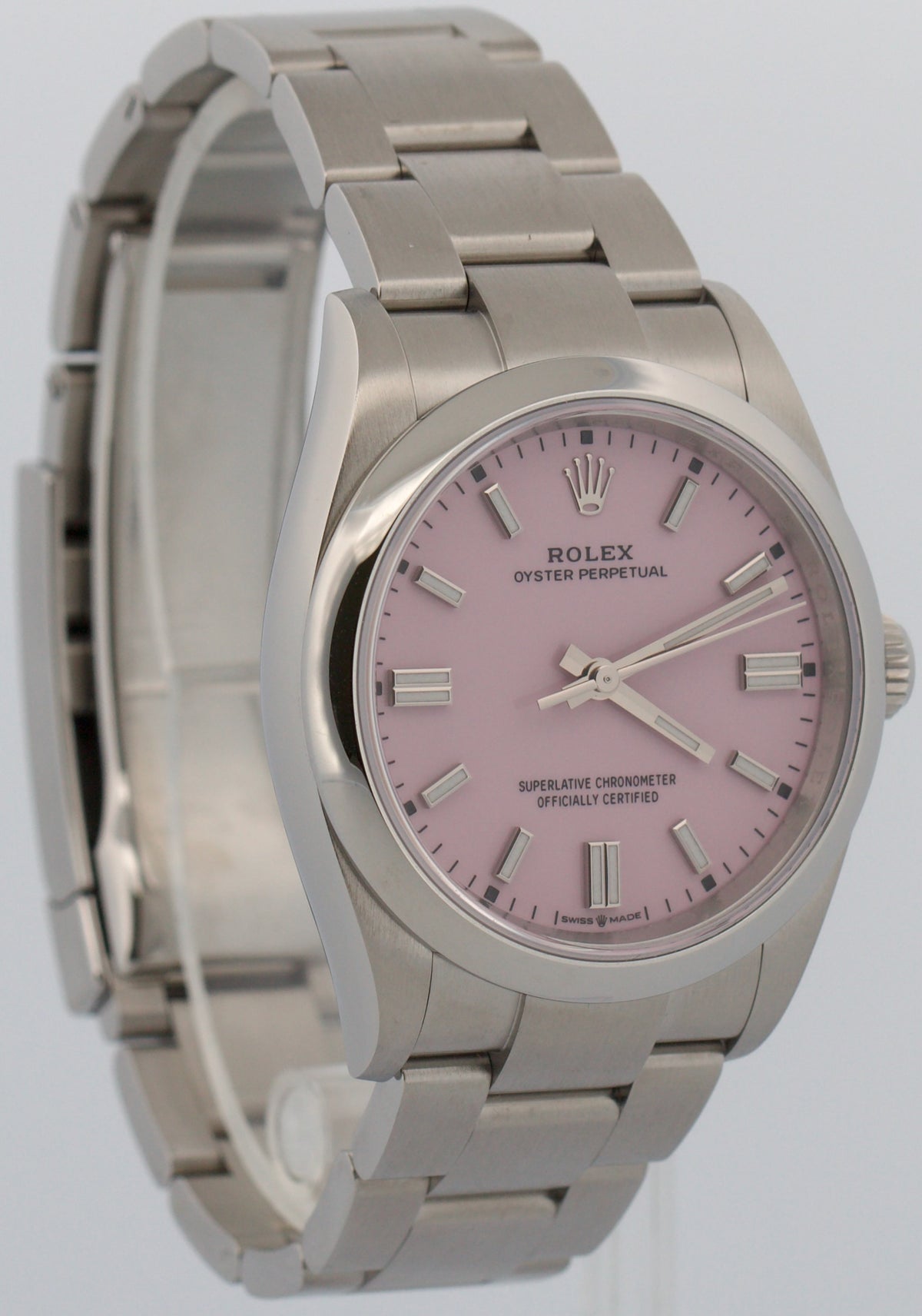 New 2026 Rolex Oyster Perpetual 126000 Pink Stainless Steel 36mm Box Papers