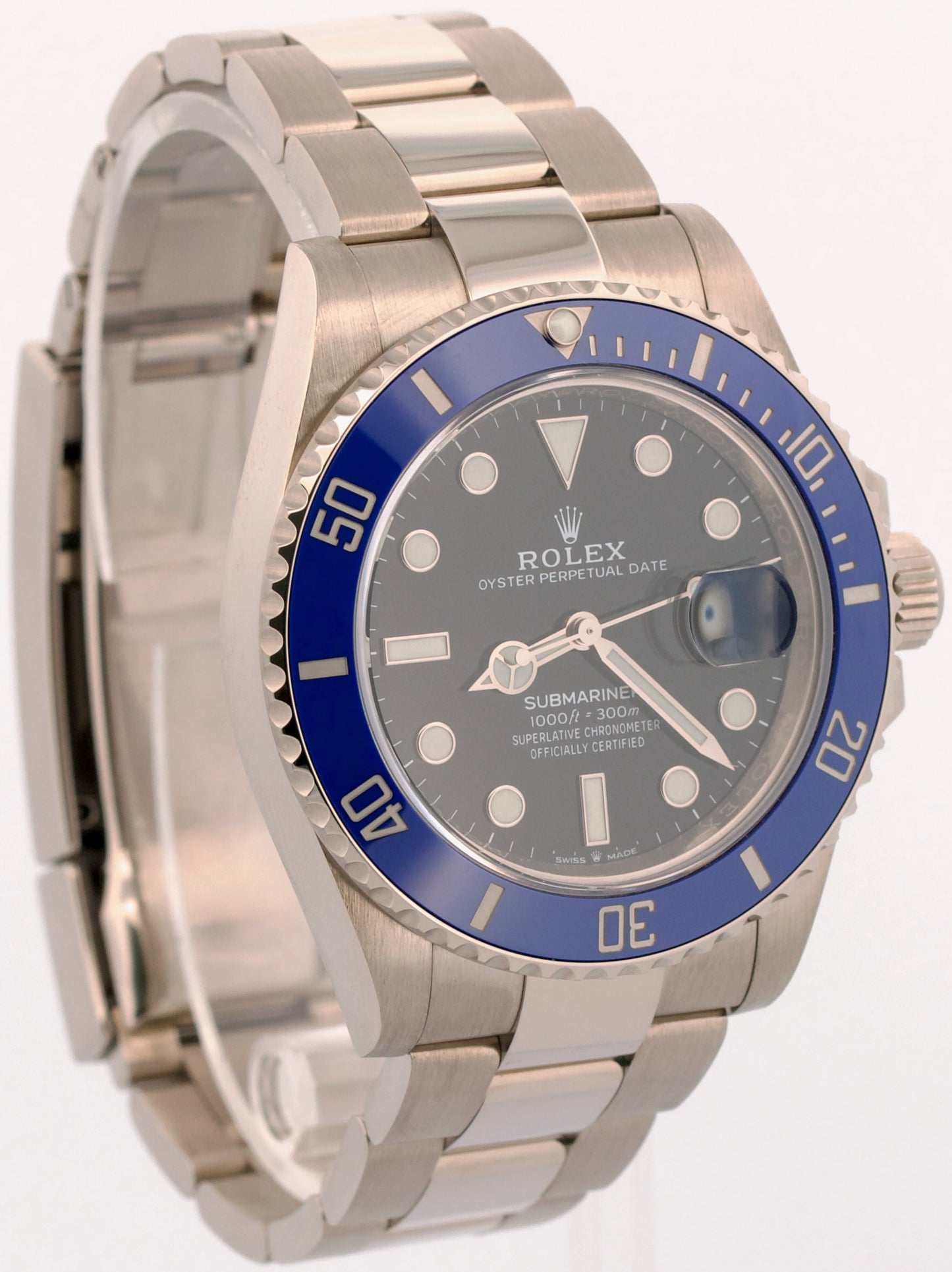 2023 PAPERS Rolex Submariner Date 41 BLUEBERRY 18K White Gold Blue 126619 LB BOX