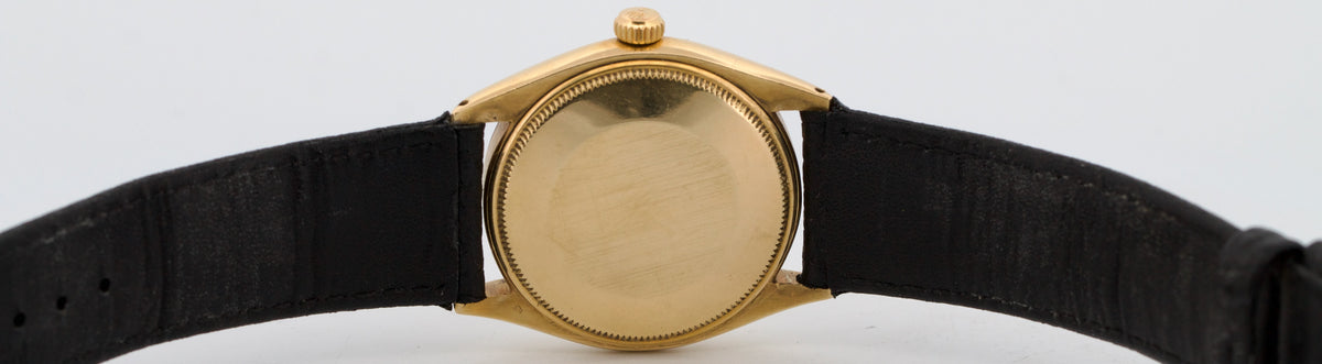 1964 Rolex Oyster Perpetual 1005 34mm Champagne 14K Yellow Gold Fluted Watch