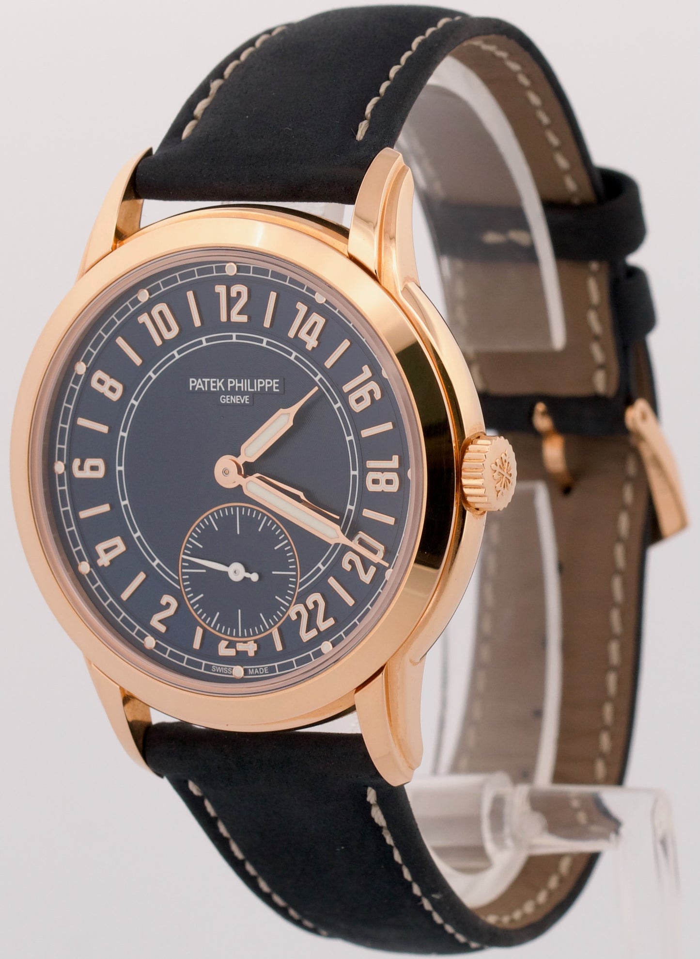 2023 PAPERS Patek Philippe Calatrava Travel Time BLUE 18K 42mm 5224R-001 BOX