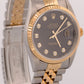 UNPOLISHED Rolex DateJust 36mm FACTORY BLACK DIAMOND Steel JUBILEE 18K 16233 BOX