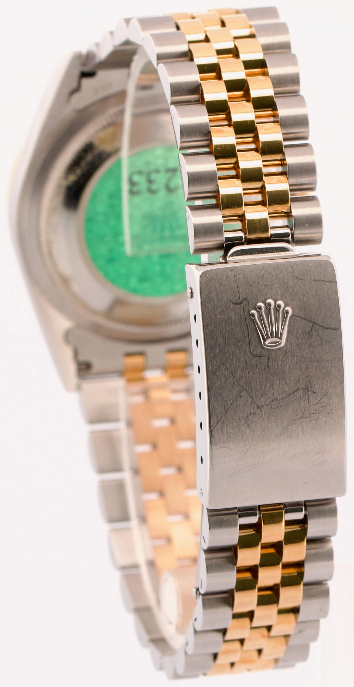 UNPOLISHED Rolex DateJust 36mm FACTORY BLACK DIAMOND Steel JUBILEE 18K 16233 BOX