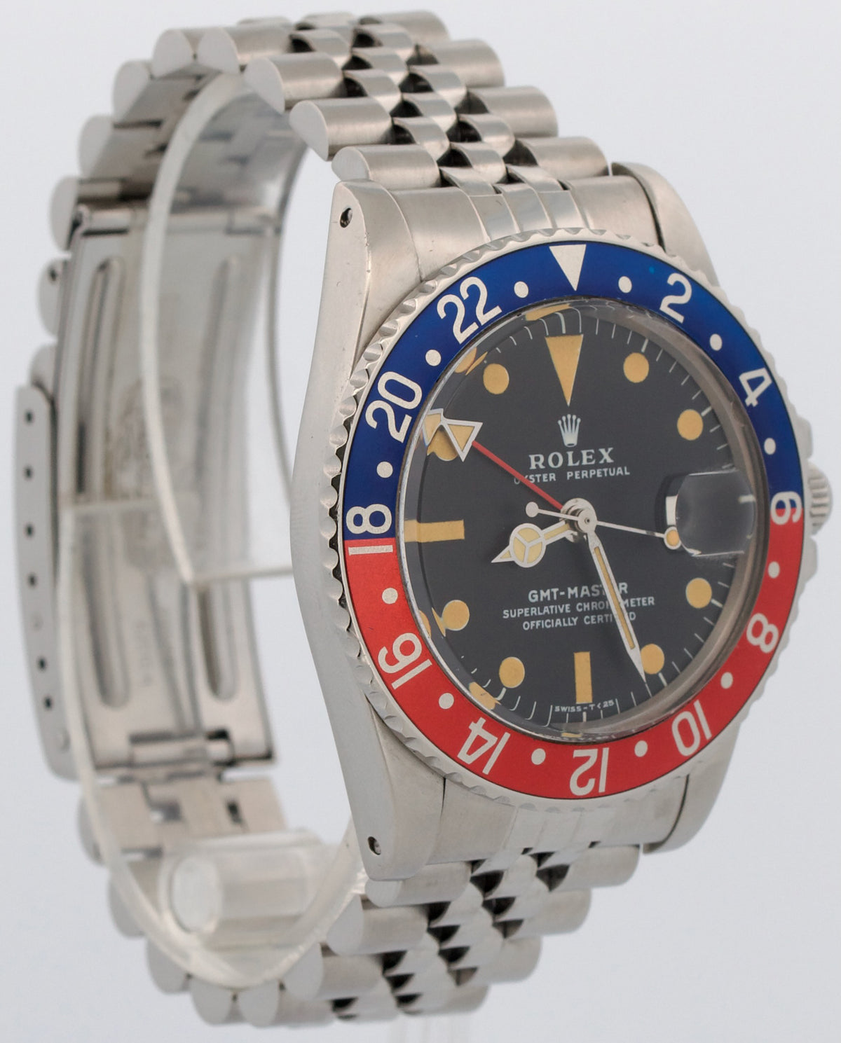 1978 Rolex GMT-Master Red Blue Patina Pepsi Jubilee MK2 Steel 40mm 1675 Box Papers