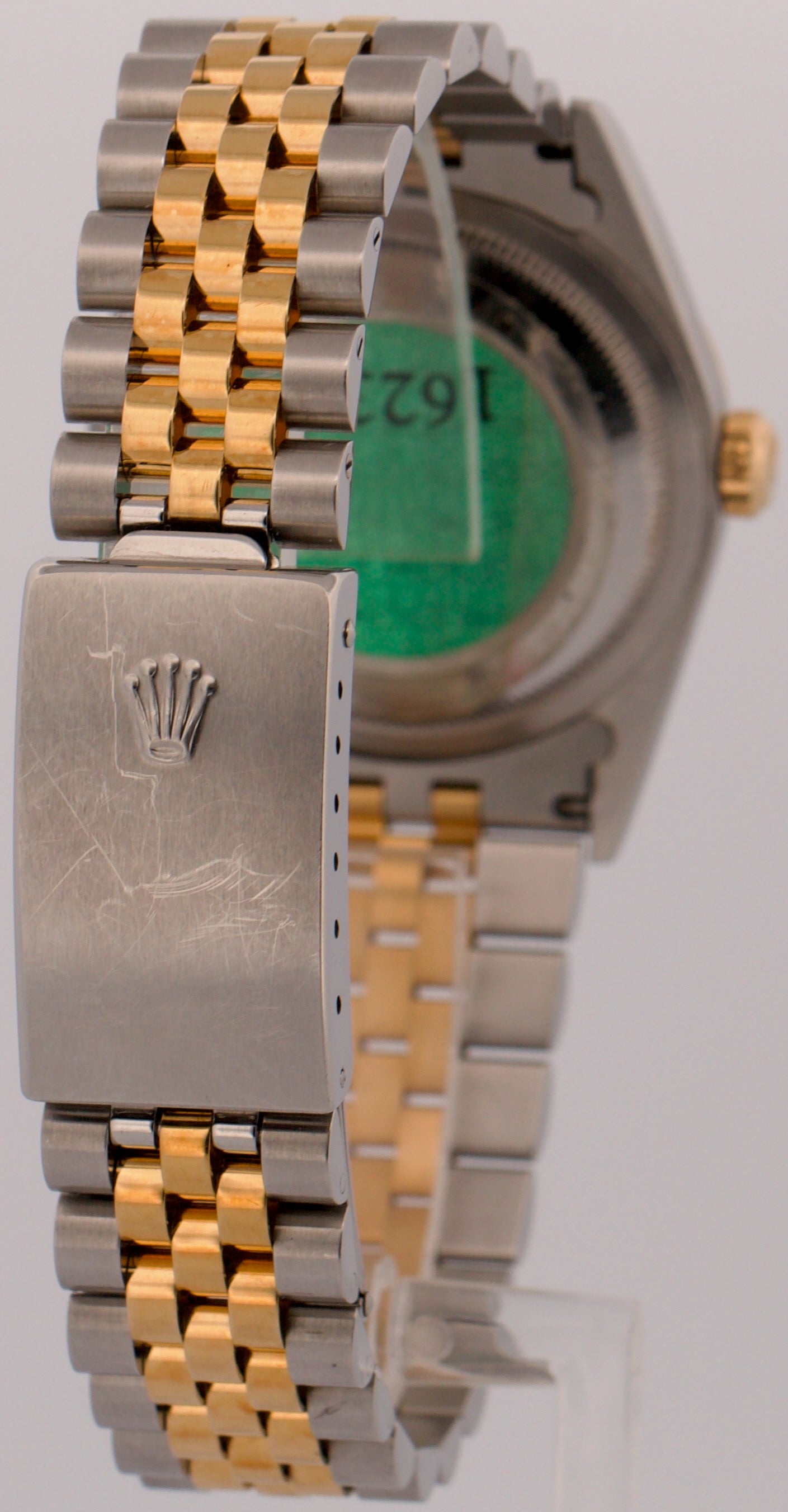 UNPOLISHED Rolex DateJust 36mm FACTORY BLACK DIAMOND Steel JUBILEE 18K 16233 BOX