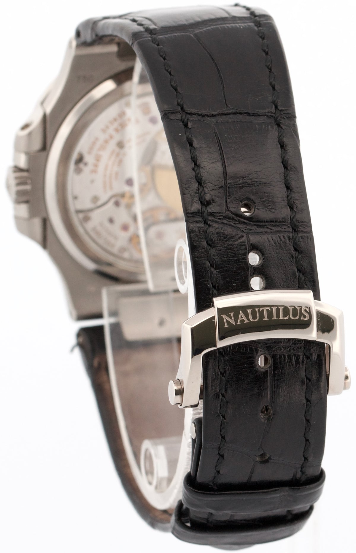Patek Philippe Nautilus 5712G-001 Gray Moon Phase 18K White Gold Leather Watch