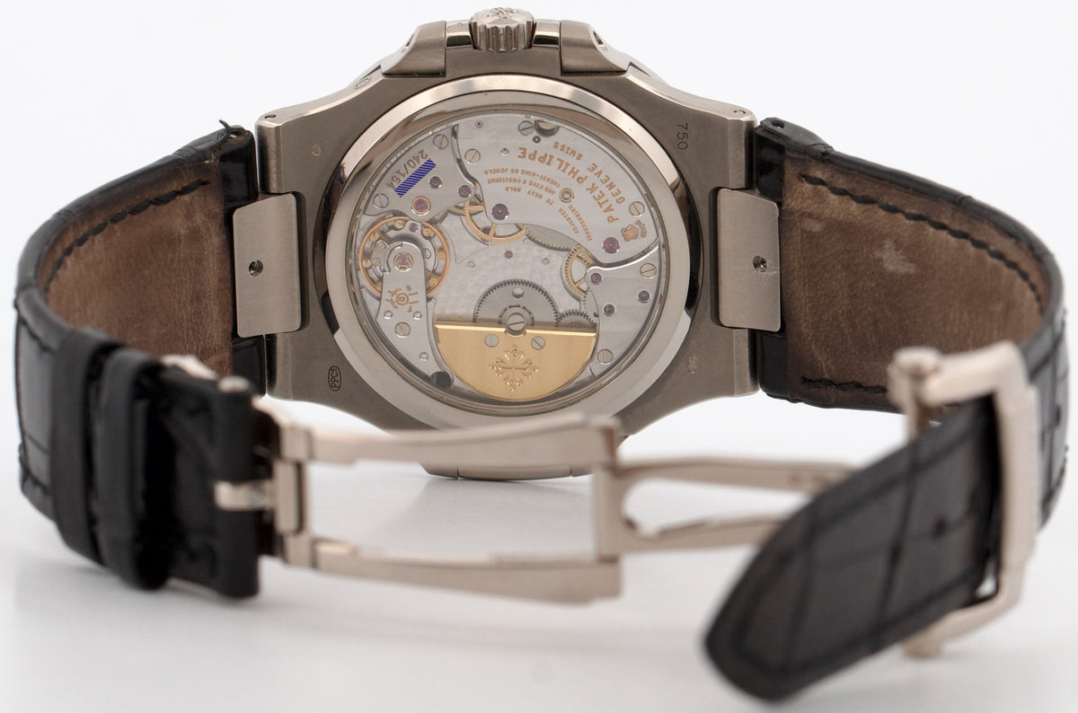 Patek Philippe Nautilus 5712G-001 Gray Moon Phase 18K White Gold Leather Watch
