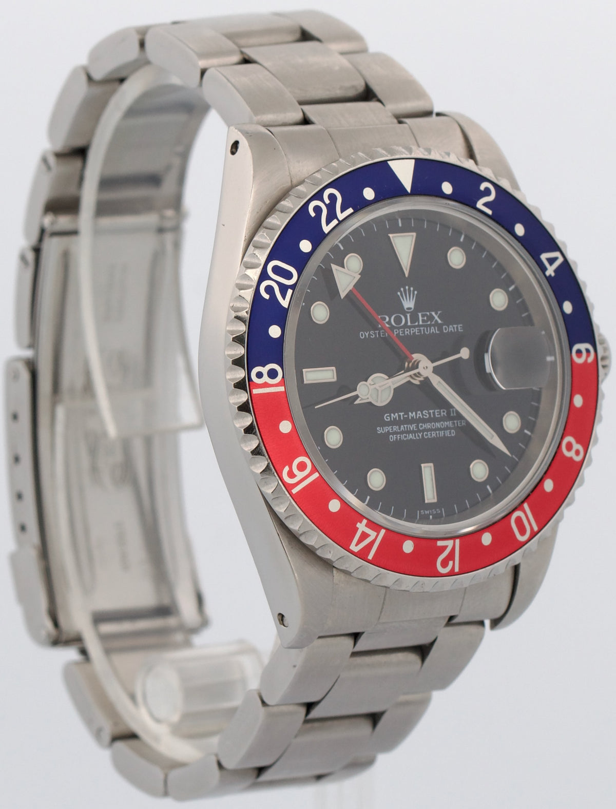 Rolex GMT-Master II 16710 40mm Pepsi Red Blue Stainless Steel Swiss Only Watch