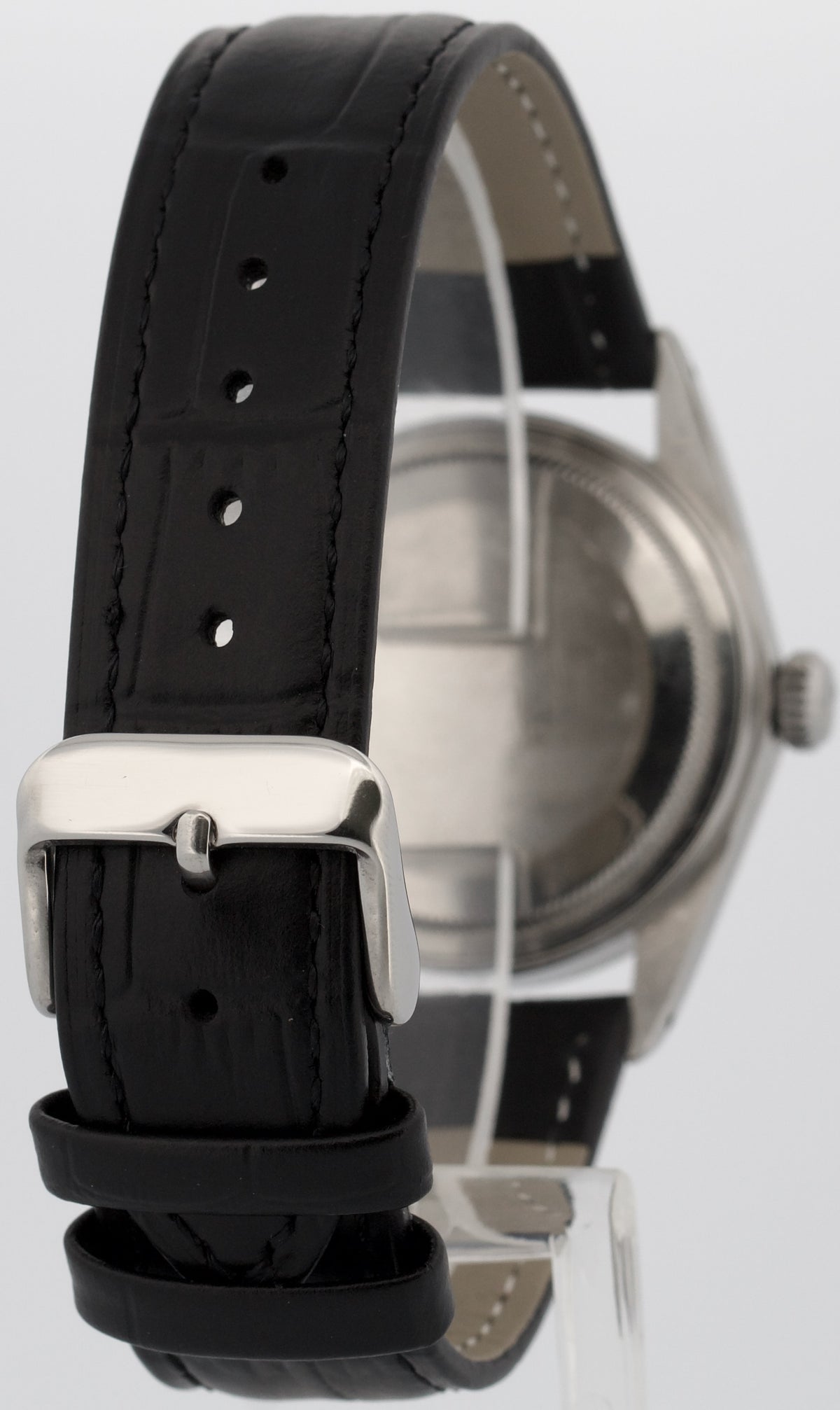 Unpolished 1964 Rolex DateJust 1603 Silver Alpha Hands Engine-Turned 36mm Watch