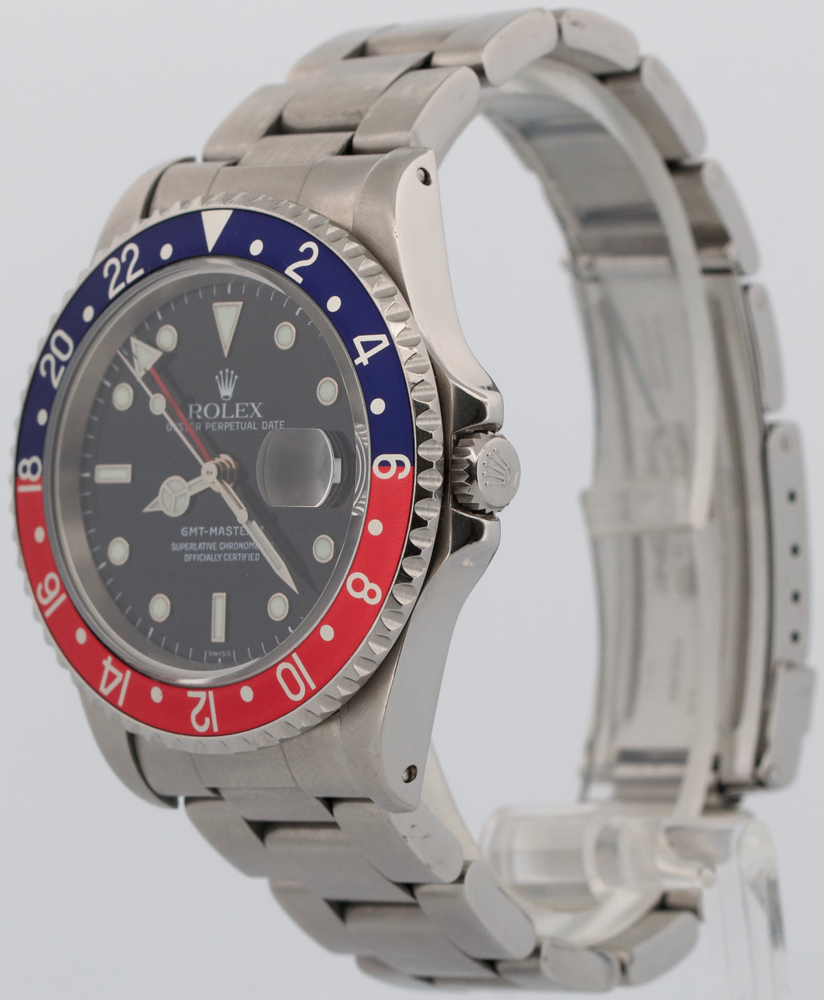 Rolex GMT-Master II 16710 40mm Pepsi Red Blue Stainless Steel Swiss Only Watch
