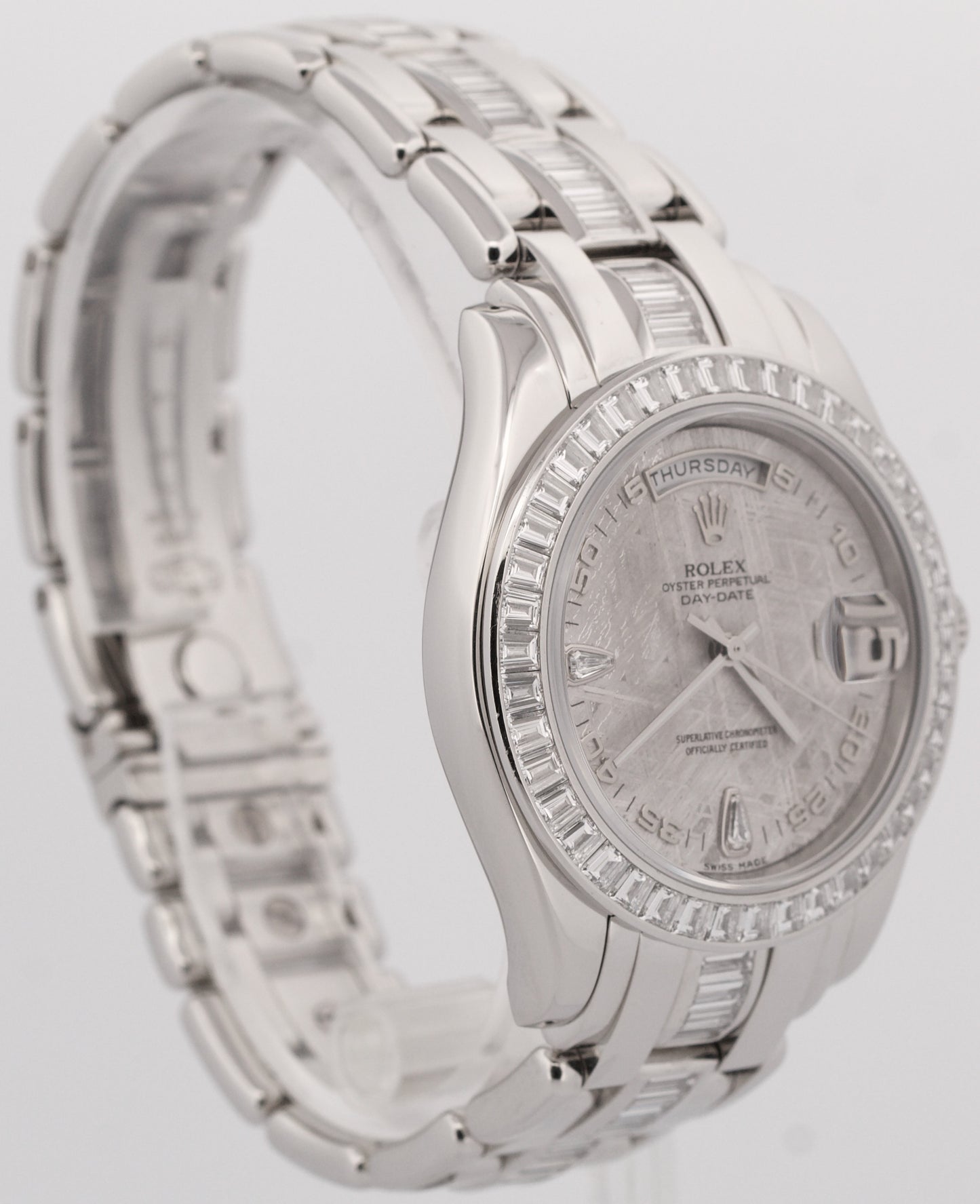 OCT 2025 RSC Rolex Day-Date 39 Platinum FACTORY METEORITE DIAMOND 18956BR BOX