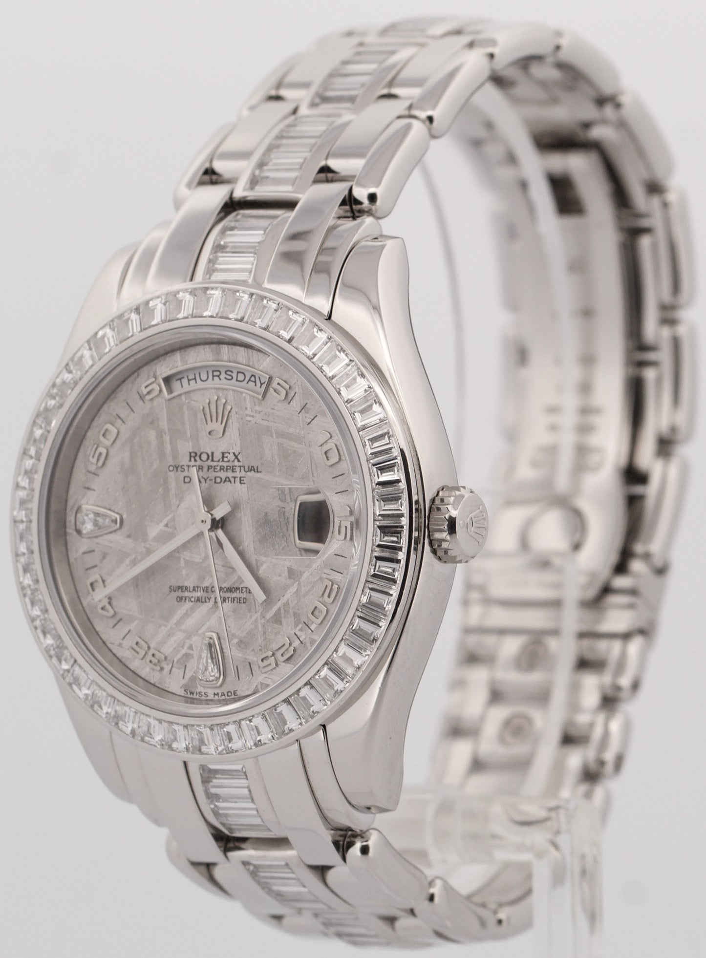 OCT 2025 RSC Rolex Day-Date 39 Platinum FACTORY METEORITE DIAMOND 18956BR BOX