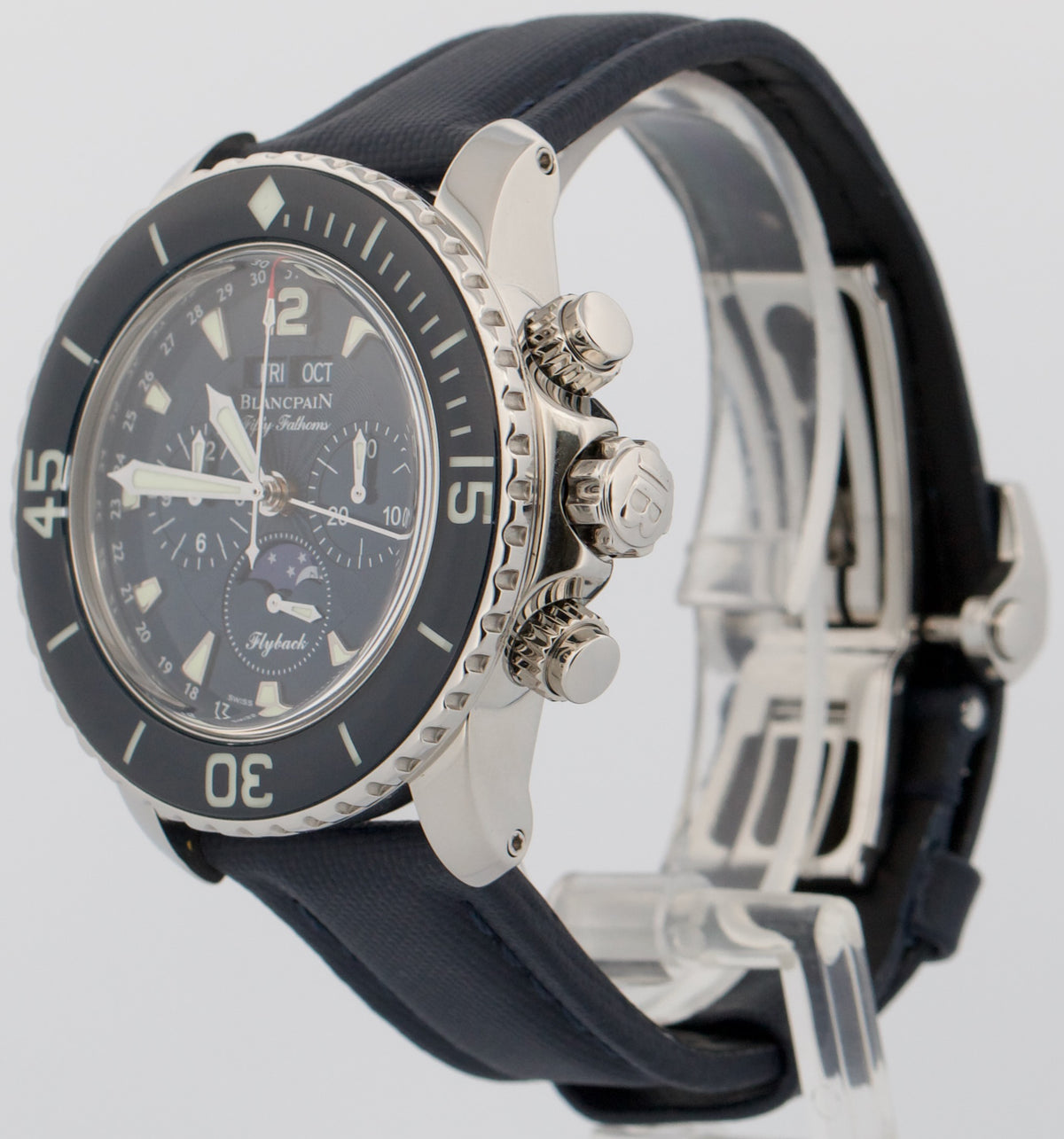 Blancpain Fifty Fathoms Flyback 5066F-1140-52B Steel Blue 45mm Watch Box Papers