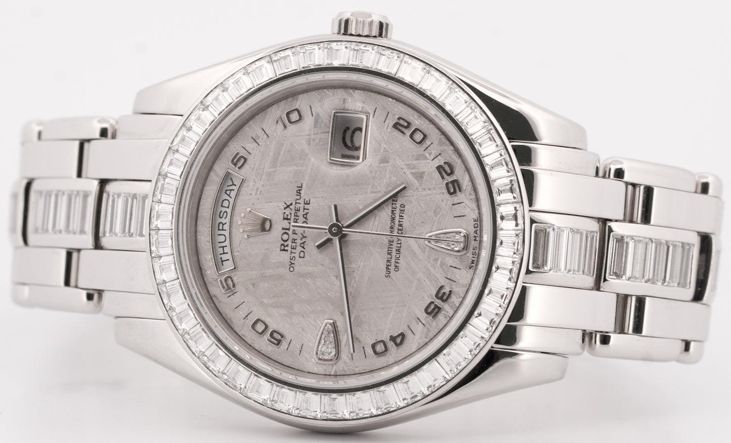 OCT 2025 RSC Rolex Day-Date 39 Platinum FACTORY METEORITE DIAMOND 18956BR BOX