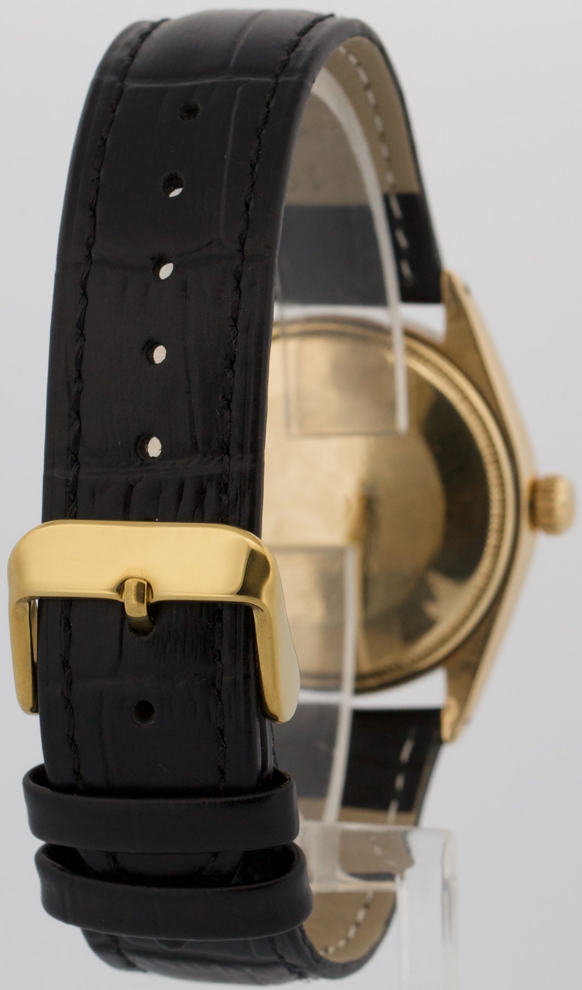 1961 Rolex Oyster Perpetual 1002 14K Yellow Gold Smooth 34mm Leather Watch
