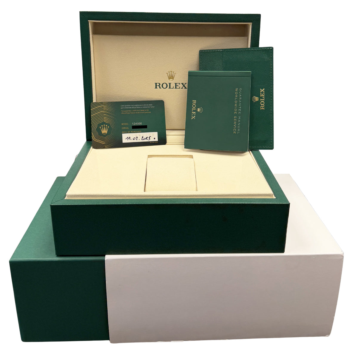 2025 Rolex Oyster Perpetual 124300 Blue 41mm Stainless Steel Watch Box Papers