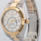 PAPERS Rolex Sky-Dweller WHITE 18K Yellow Gold Stainless OYSTER 42mm 326933 BOX