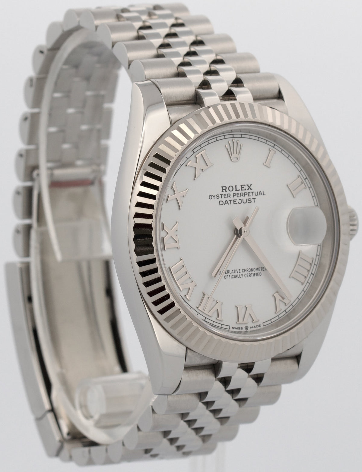 2023 Rolex DateJust 41 126334 White Roman 18K Gold Steel Jubilee 41mm Box Papers