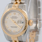 PAPERS Ladies Rolex DateJust IVORY PYRAMID ROMAN 18K 26mm JUBILEE 179173 BOX