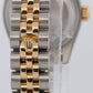 PAPERS Ladies Rolex DateJust IVORY PYRAMID ROMAN 18K 26mm JUBILEE 179173 BOX