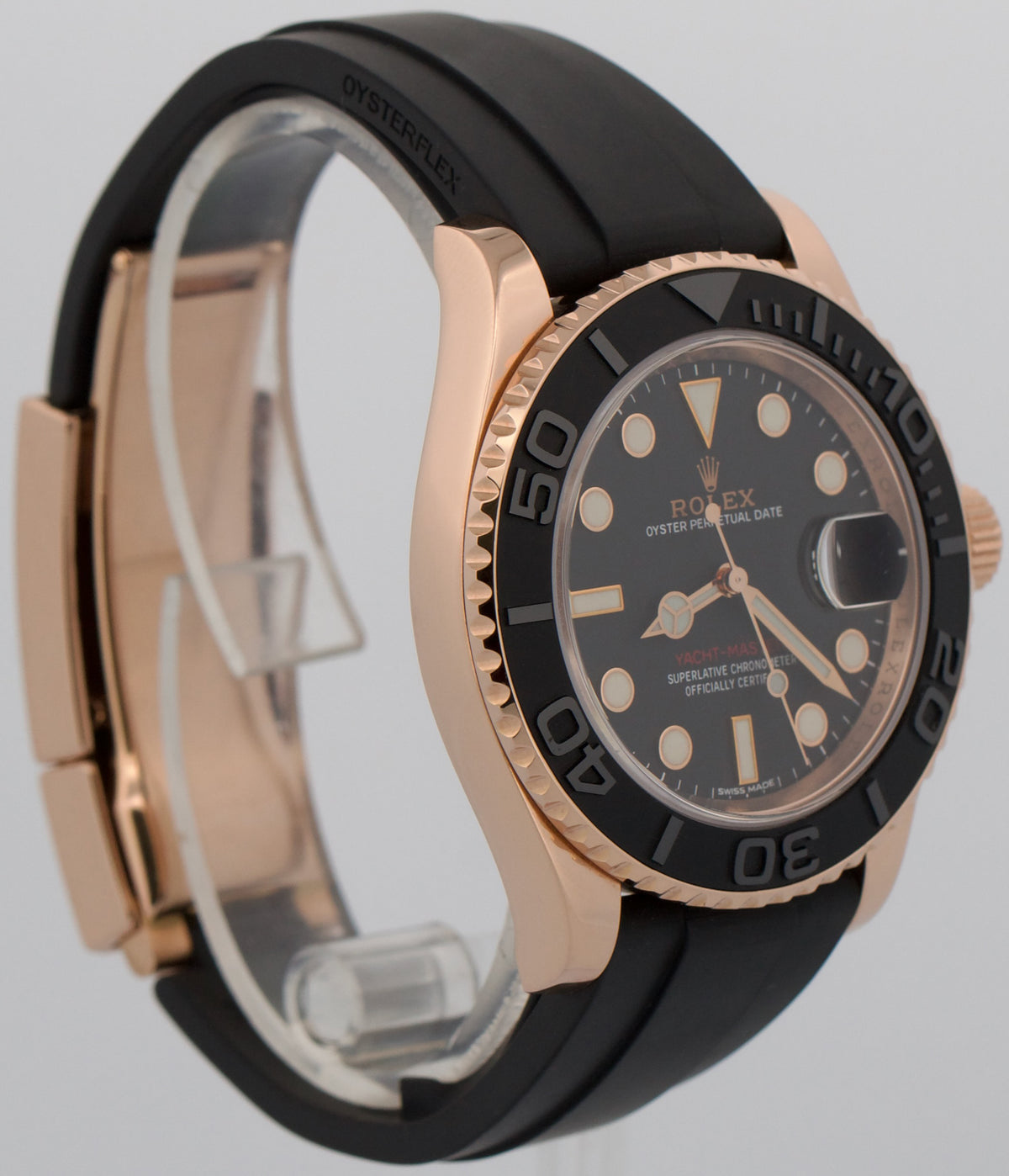 2026 CPO Rolex Yacht-Master 116655 Black 18K Rose Gold Oysterflex 40mm Watch