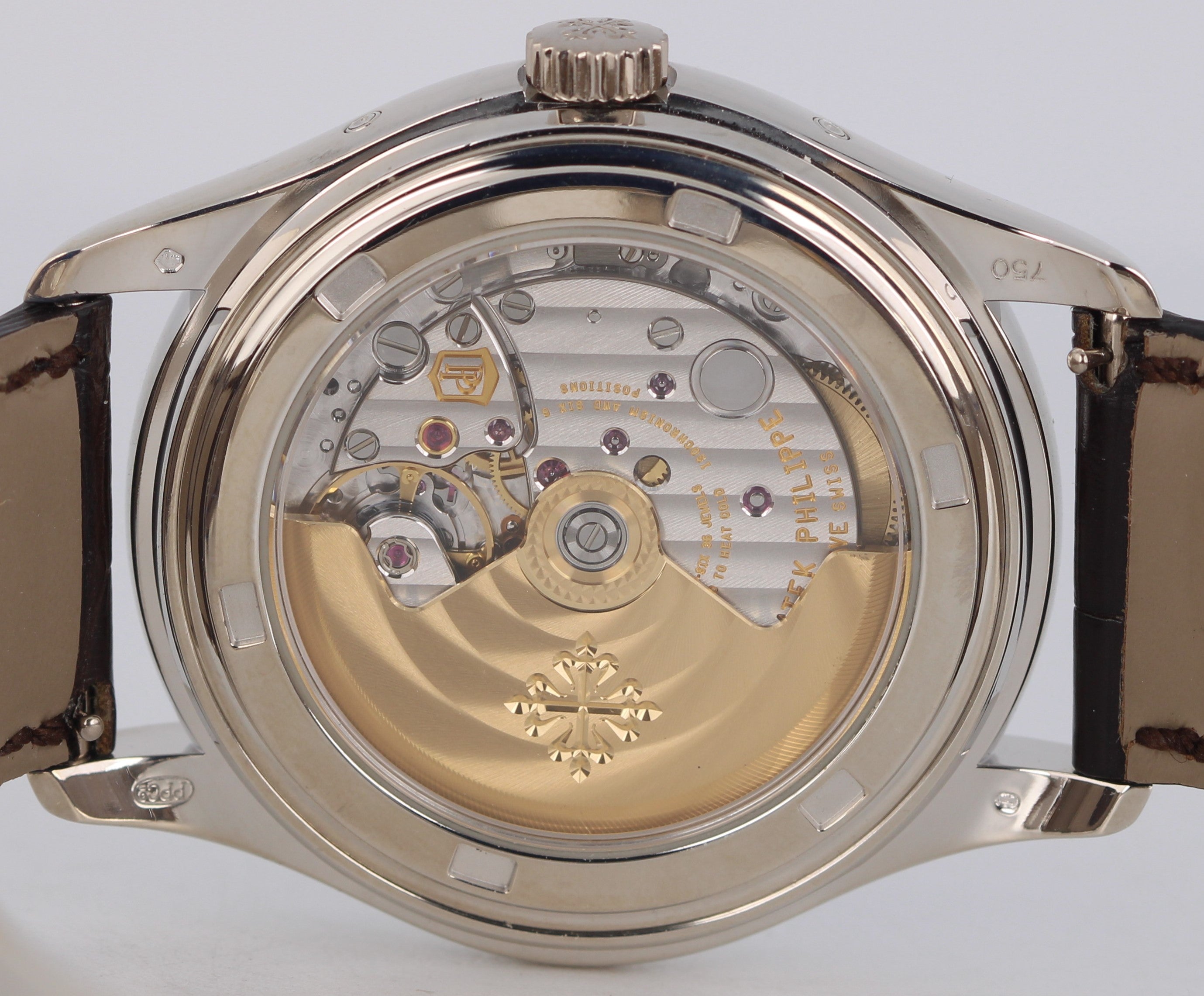 Patek Philippe Annual Calendar 18k White Gold Slate 39mm 5146 Leather CollectorsWatches