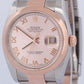 PAPERS Rolex DateJust 36mm PINK ROMAN 18K Rose Gold Steel OYSTER 116201 BOX