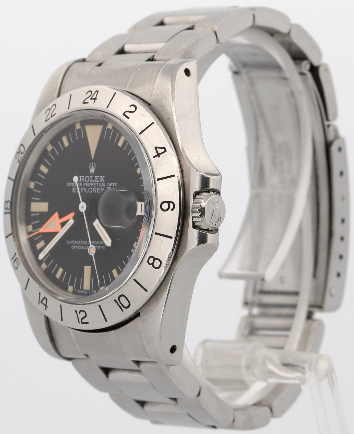 Vintage 1979 Rolex Explorer II 1655 Steve McQueen Black Orange Steel 40mm Watch