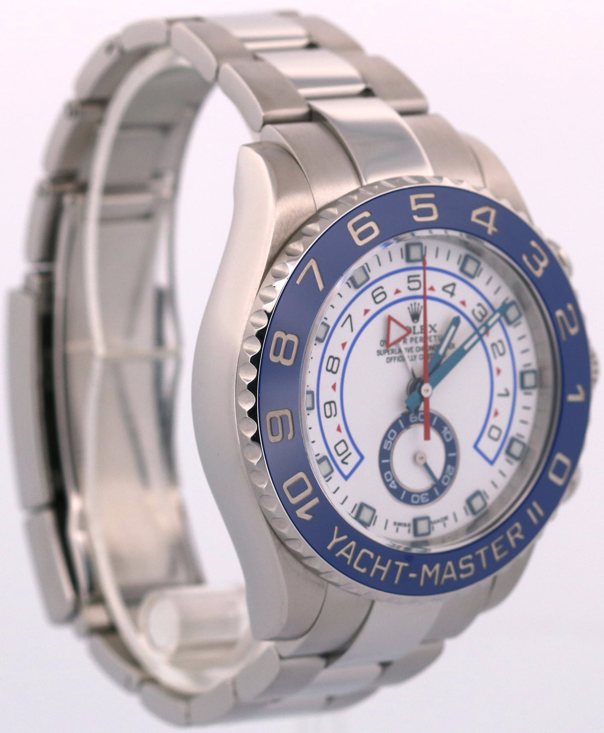 2016 Rolex Yacht-Master II 116680 44mm White Blue Hands Steel 116680 Box Papers