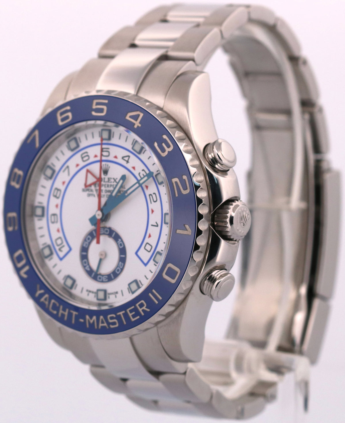 2016 Rolex Yacht-Master II 116680 44mm White Blue Hands Steel 116680 Box Papers