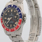 Unpolished Rolex GMT-Master 16750 Patina Pepsi Red Blue No Date Dial Steel 40mm